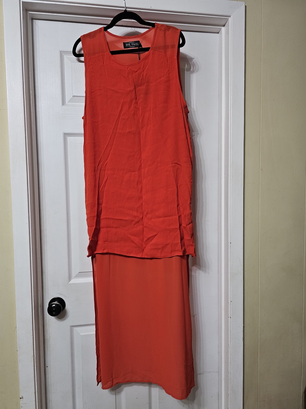 Sleeveless High-Low Dress in Bright Red by Evil Twin